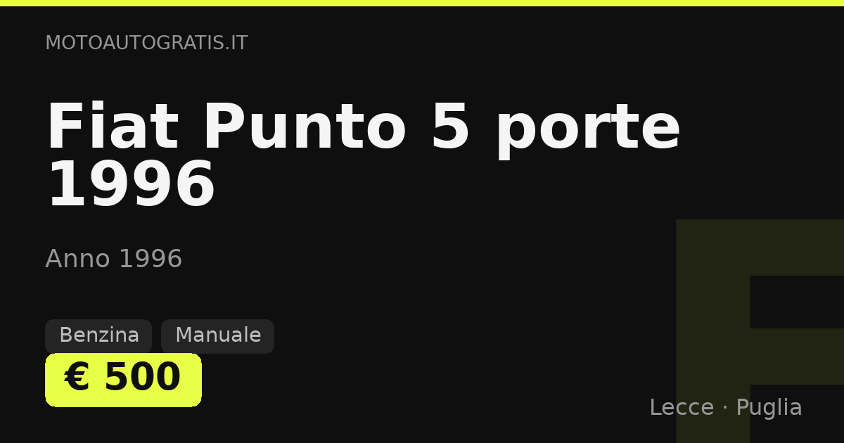Fiat Punto 5 porte 1996