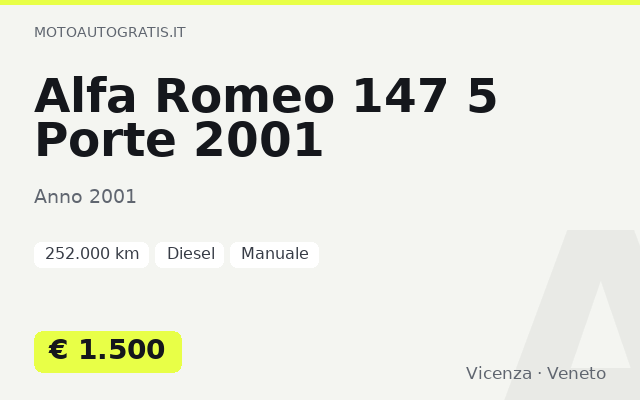 Alfa Romeo 147 5 Porte 2001