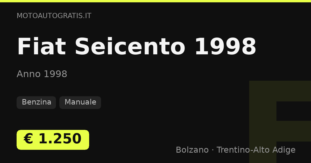 Fiat Seicento (1998)