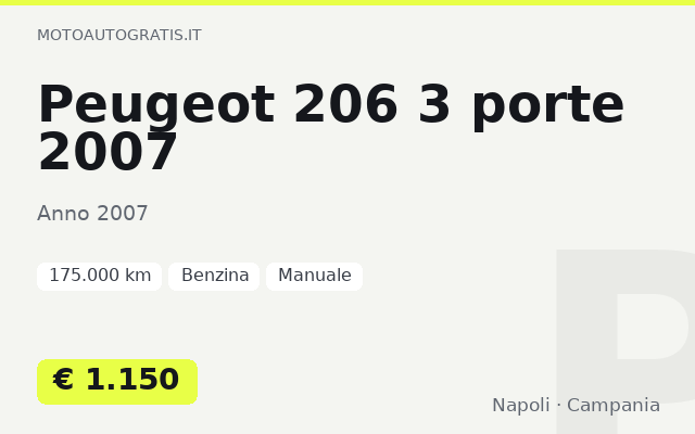 Peugeot 206 3 porte 2007