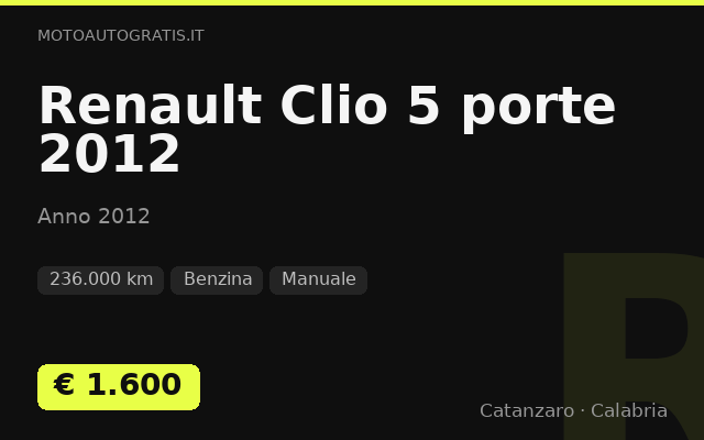 Renault Clio 5 porte 2012