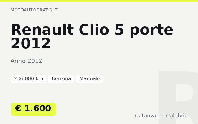 Renault Clio 5 porte 2012