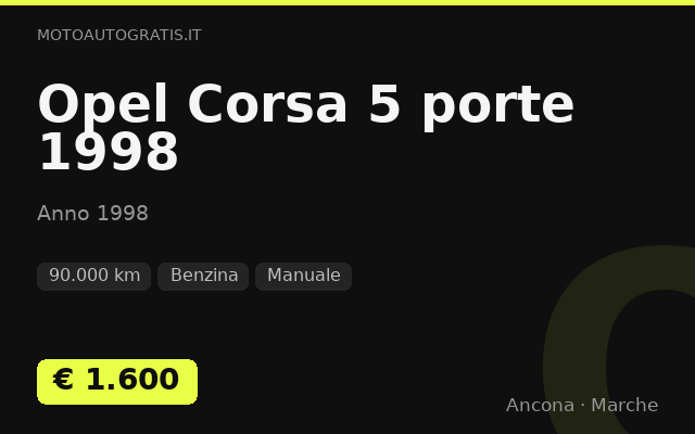 Opel Corsa 5 porte 1998