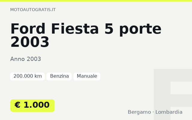 Ford Fiesta 5 porte 2003