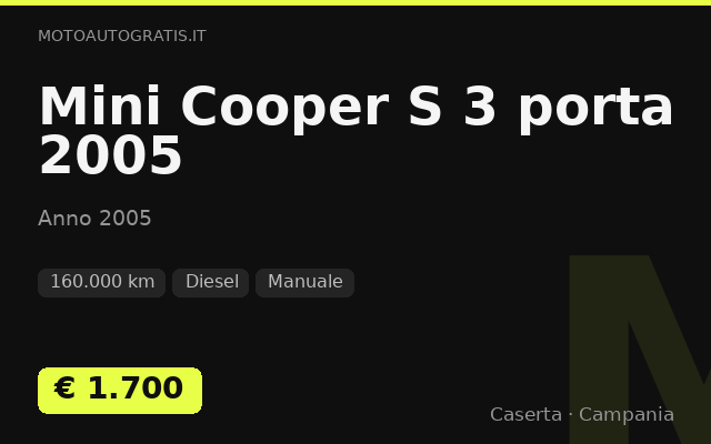 Mini Cooper S 3 porta 2005