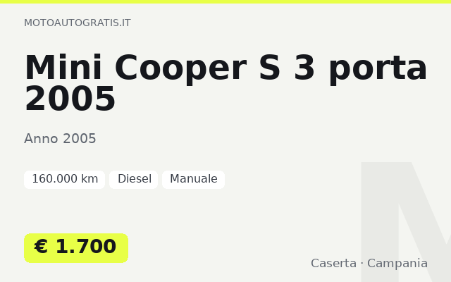 Mini Cooper S 3 porta 2005