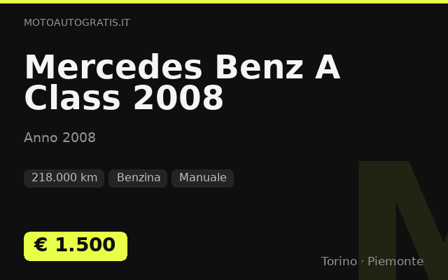Mercedes Benz A Class 2008