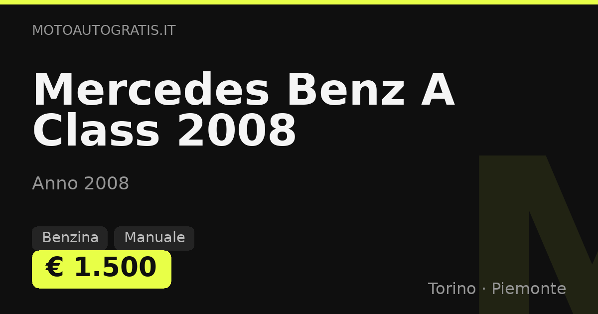 Mercedes Benz A Class 2008