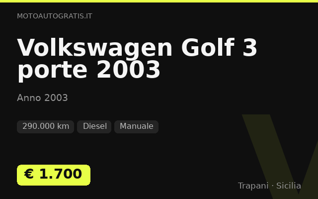 Volkswagen Golf 3 porte 2003