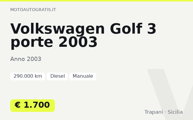 Volkswagen Golf 3 porte 2003