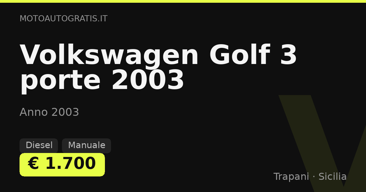 Volkswagen Golf 3 porte 2003