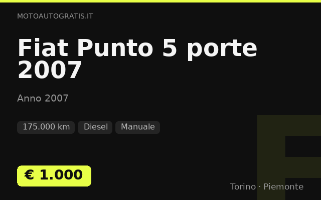 Fiat Punto 5 porte 2007