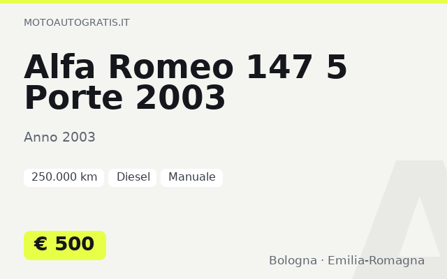 Alfa Romeo 147 5 Porte 2003