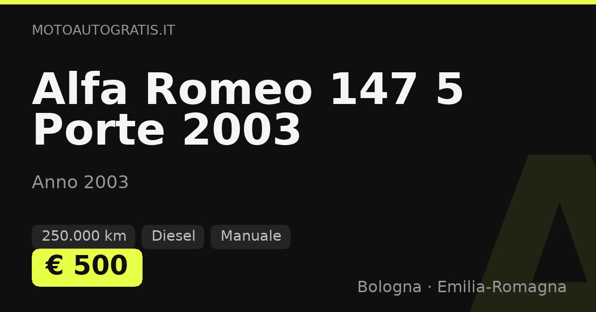 Alfa Romeo 147 5 Porte 2003