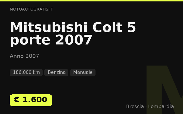 Mitsubishi Colt 5 porte 2007