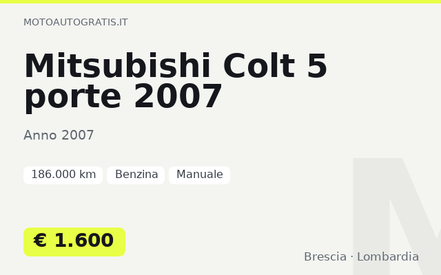 Mitsubishi Colt 5 porte 2007