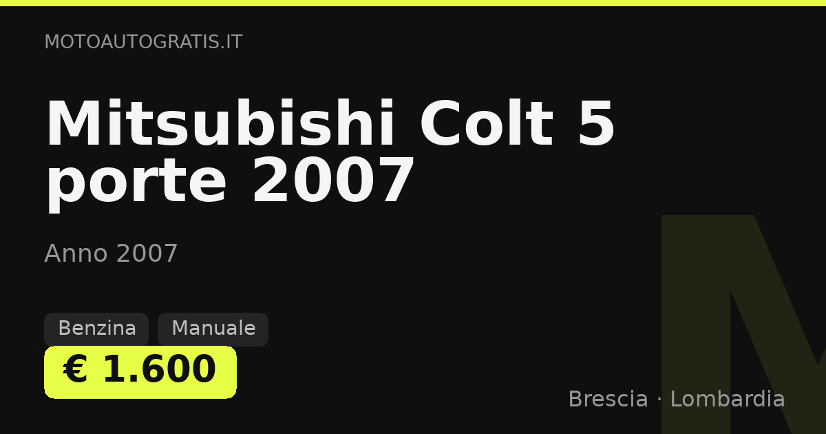 Mitsubishi Colt 5 porte 2007