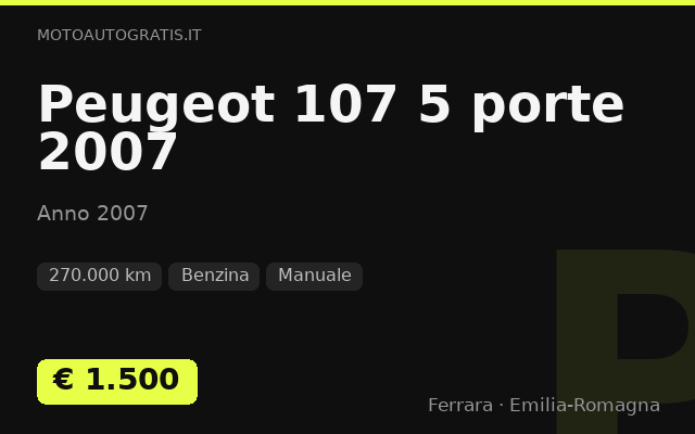 Peugeot 107 5 porte 2007