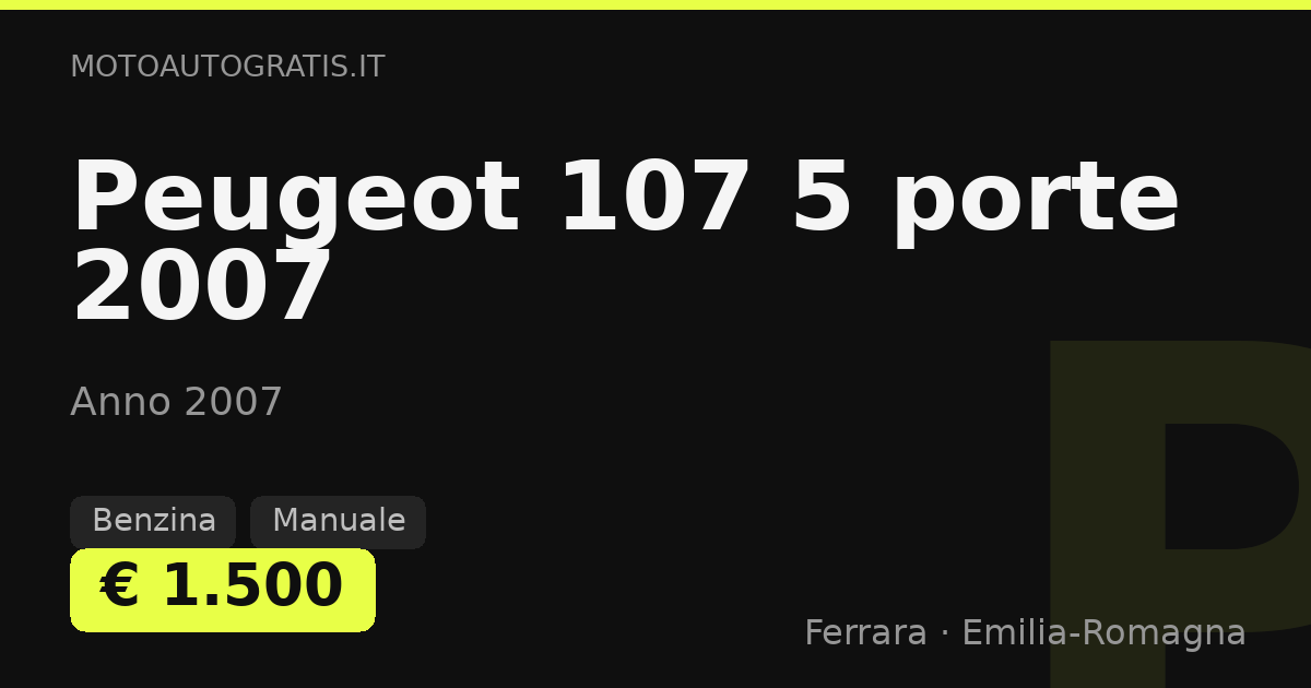 Peugeot 107 5 porte (2007)