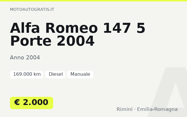 Alfa Romeo 147 5 Porte 2004