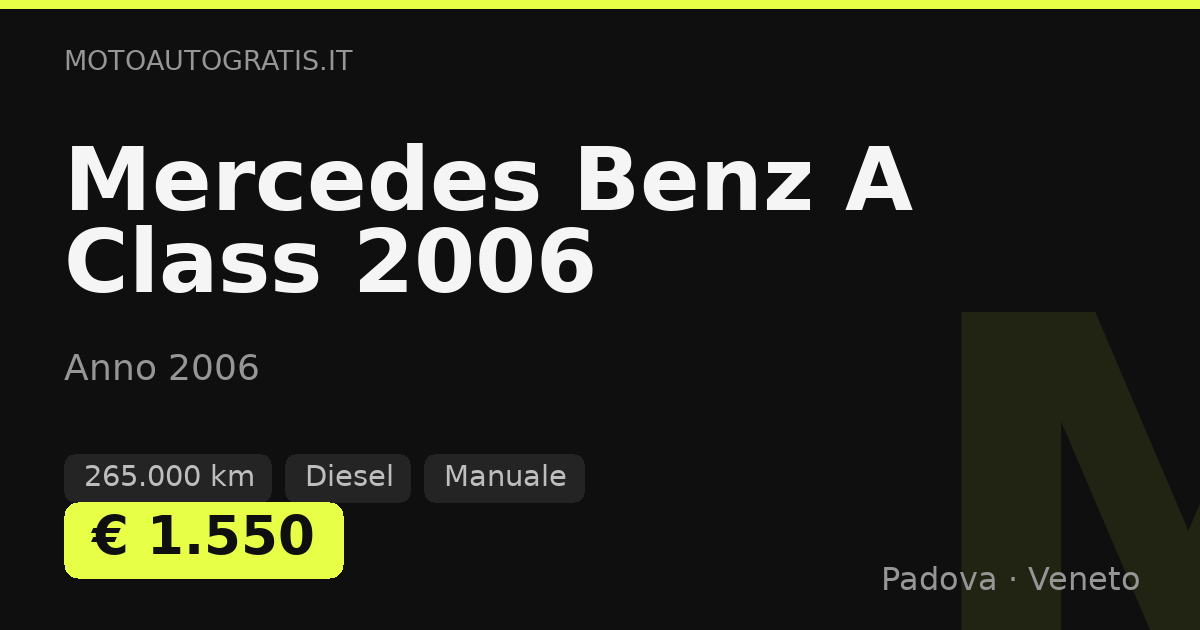Mercedes Benz A Class 2006