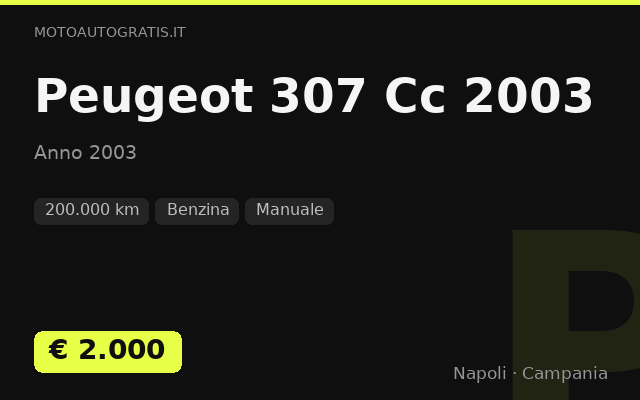 Peugeot 307 Cc 2003