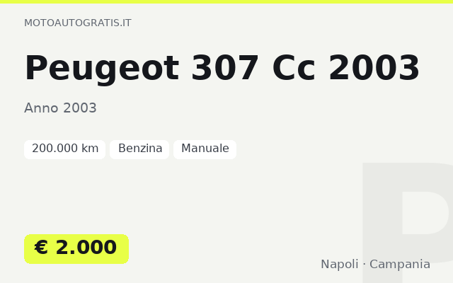 Peugeot 307 Cc 2003