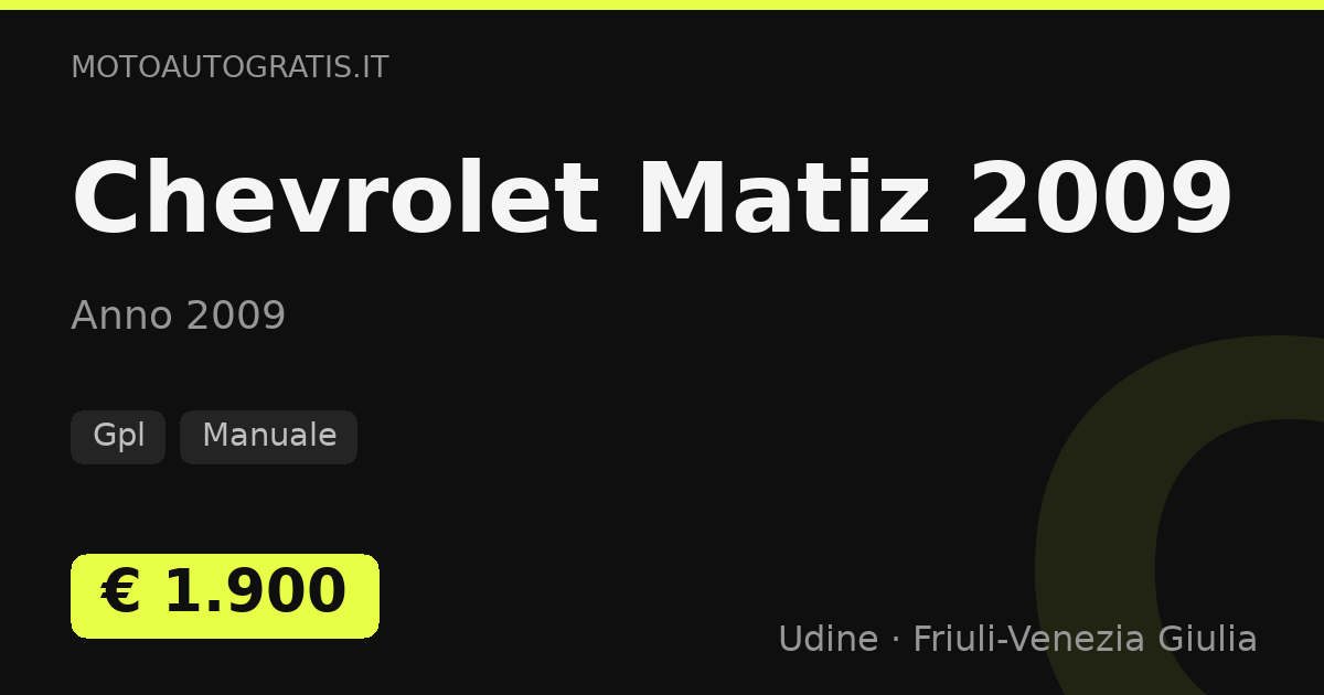 Chevrolet Matiz 2009