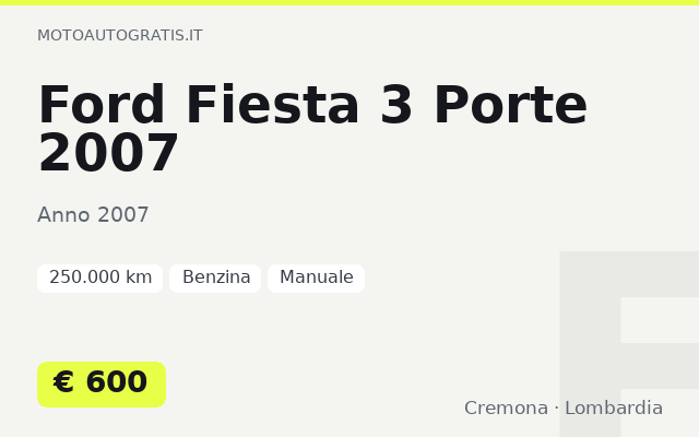 Ford Fiesta 3 Porte 2007