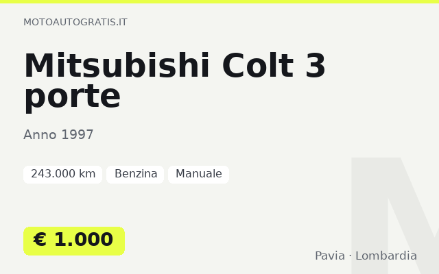 Mitsubishi Colt 3 porte