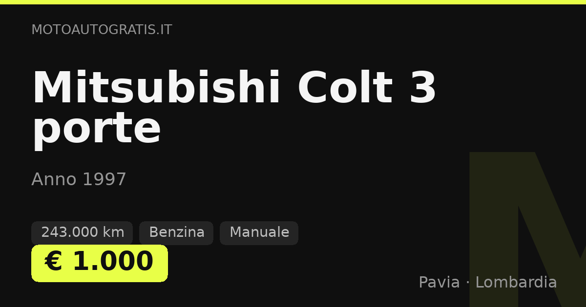 Mitsubishi Colt 3 porte