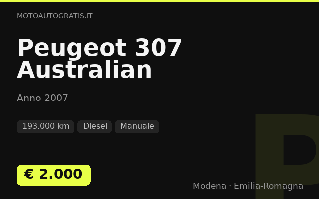 Peugeot 307 Australian