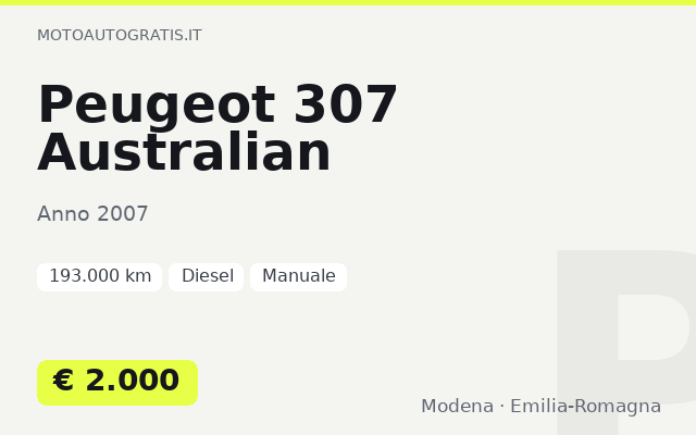 Peugeot 307 Australian