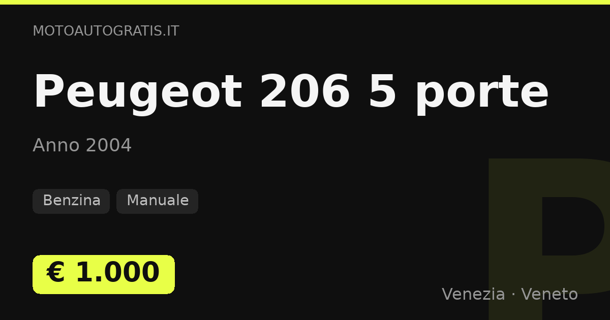 Peugeot 206 5 porte