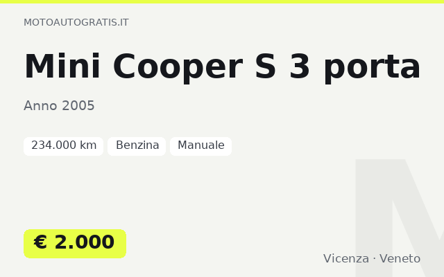 Mini Cooper S 3 porta