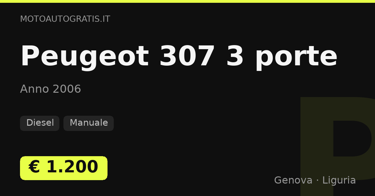 Peugeot 307 3 porte