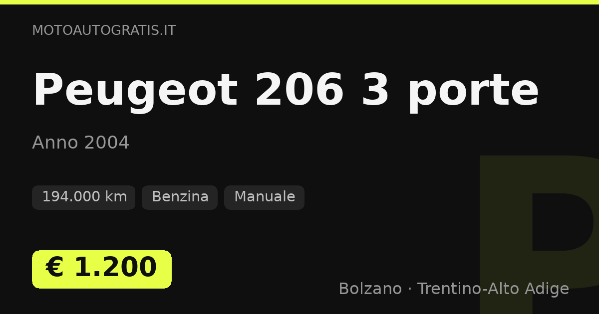 Peugeot 206 3 porte