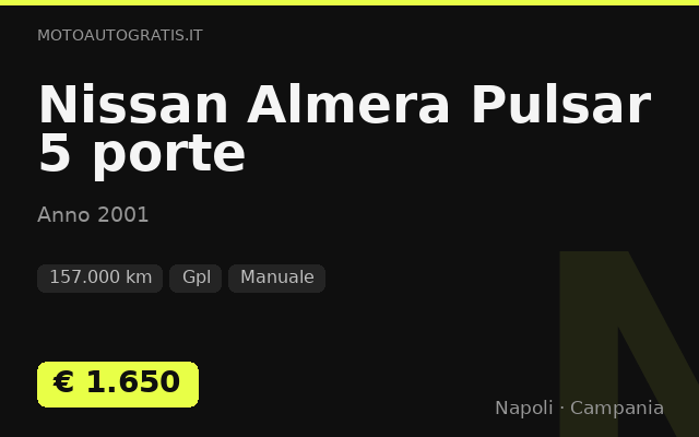 Nissan Almera Pulsar 5 porte