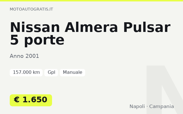 Nissan Almera Pulsar 5 porte