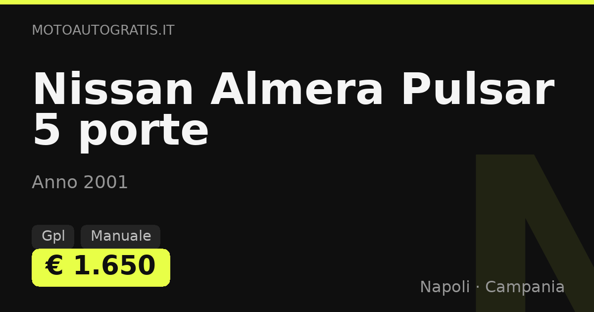 Nissan Almera Pulsar 5 porte