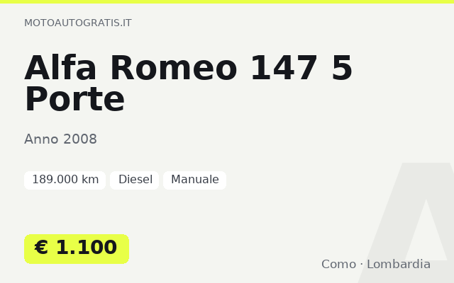 Alfa Romeo 147 5 Porte