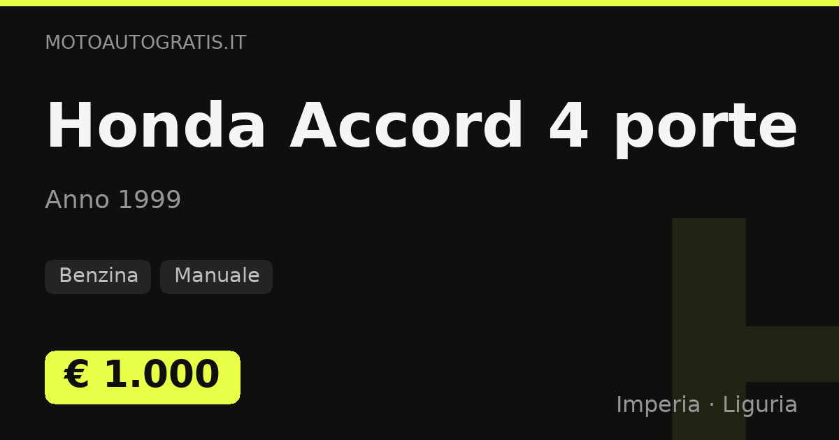 Honda Accord 4 porte