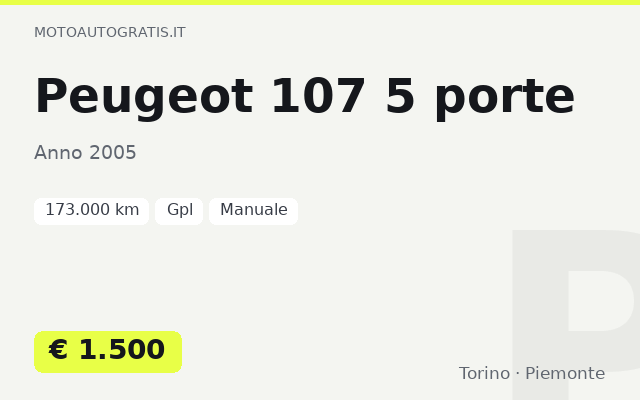 Peugeot 107 5 porte
