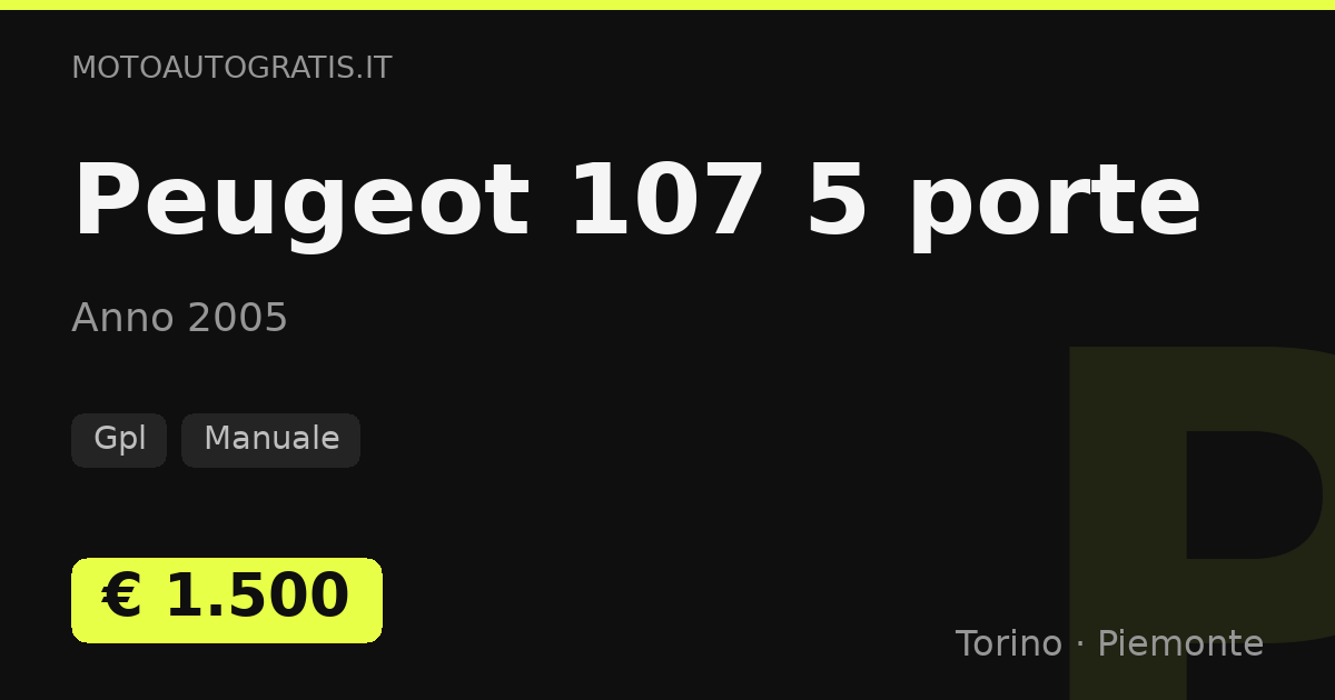 Peugeot 107 5 porte