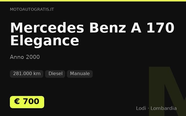 Mercedes Benz A 170 Elegance