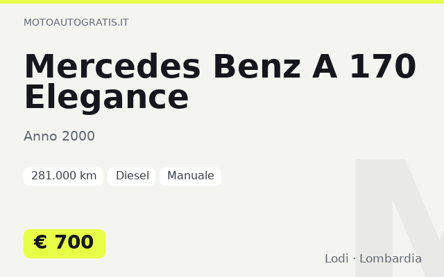 Mercedes Benz A 170 Elegance