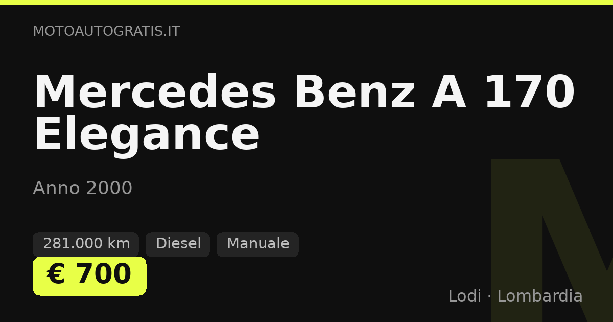 Mercedes Benz A 170 Elegance