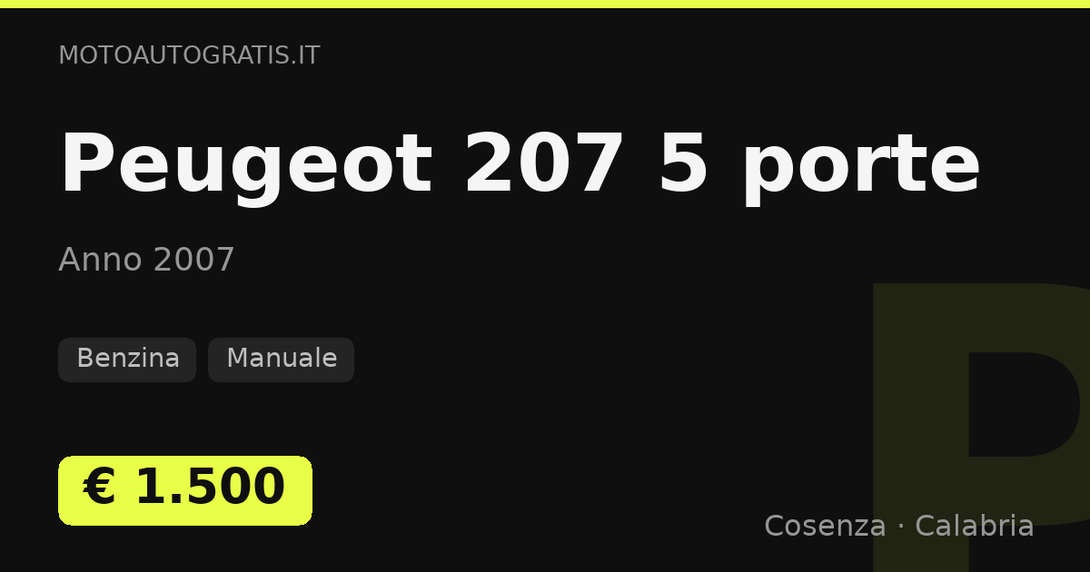 Peugeot 207 5 porte