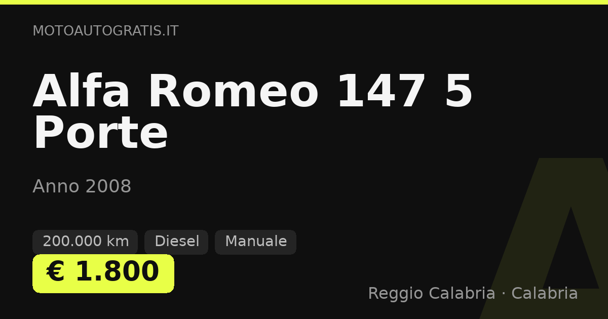 Alfa Romeo 147 5 Porte