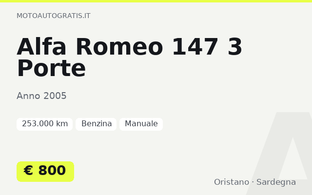 Alfa Romeo 147 3 Porte